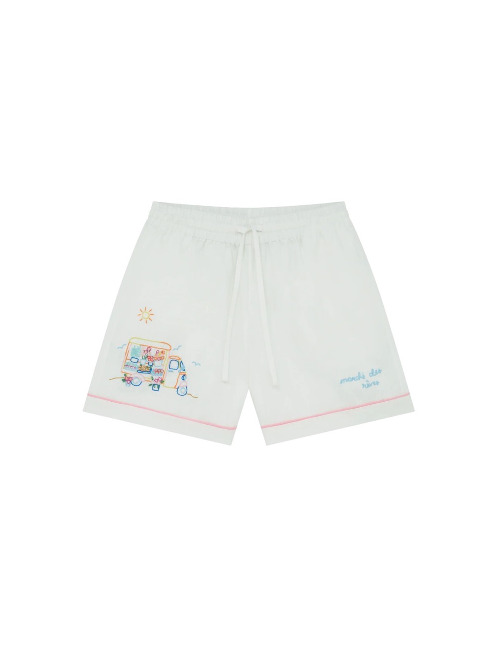 Short brodé - Écru
