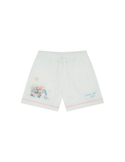 Short brodé - Écru