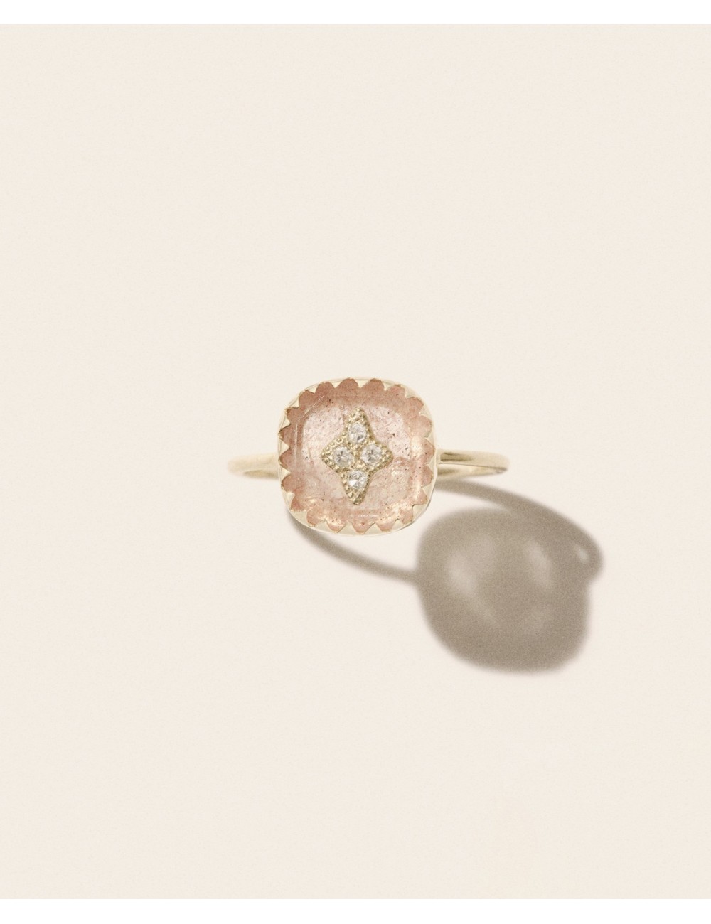 Bague PIERROT - Strawberry Quartz