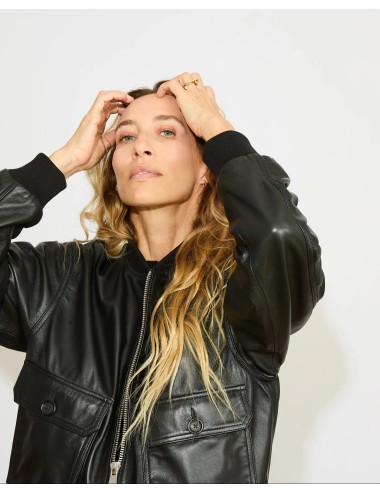 Blouson en cuir MARLON - Noir