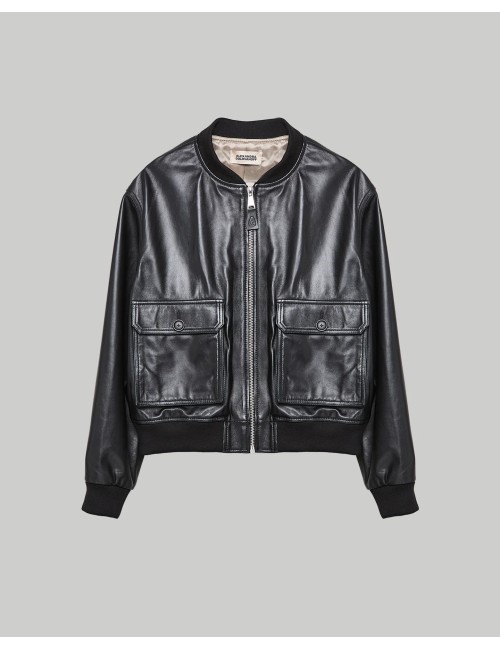 Blouson en cuir MARLON - Noir