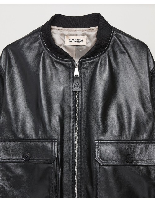 Blouson en cuir MARLON - Noir