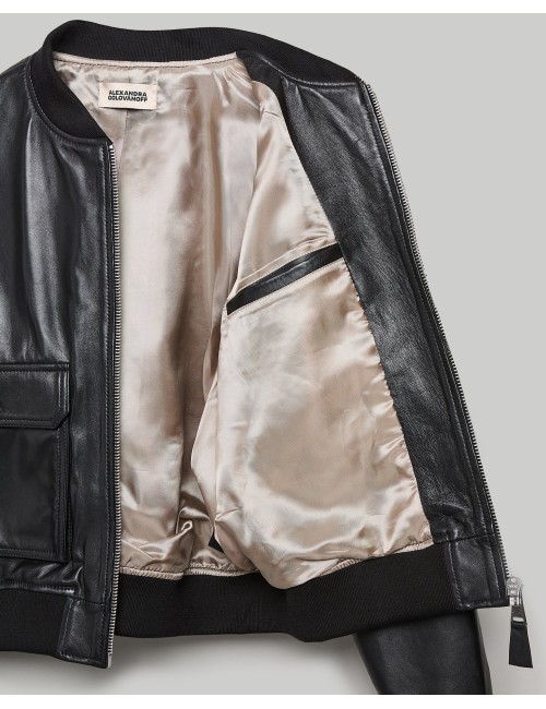 Blouson en cuir MARLON - Noir