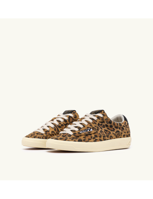 BASKET WINDSCAPE LOW EN DAIM LEOPARD ET NOIR