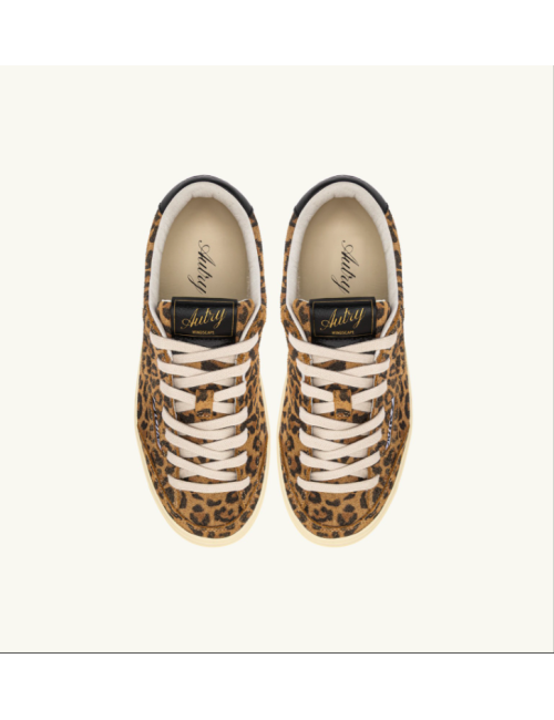 BASKET WINDSCAPE LOW EN DAIM LEOPARD ET NOIR