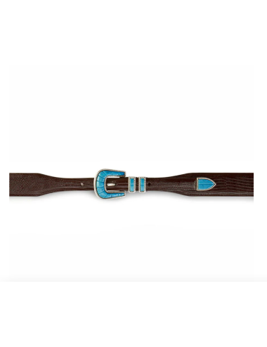CRAZY COLOR BROWN LIZARD -TURQUOISE
