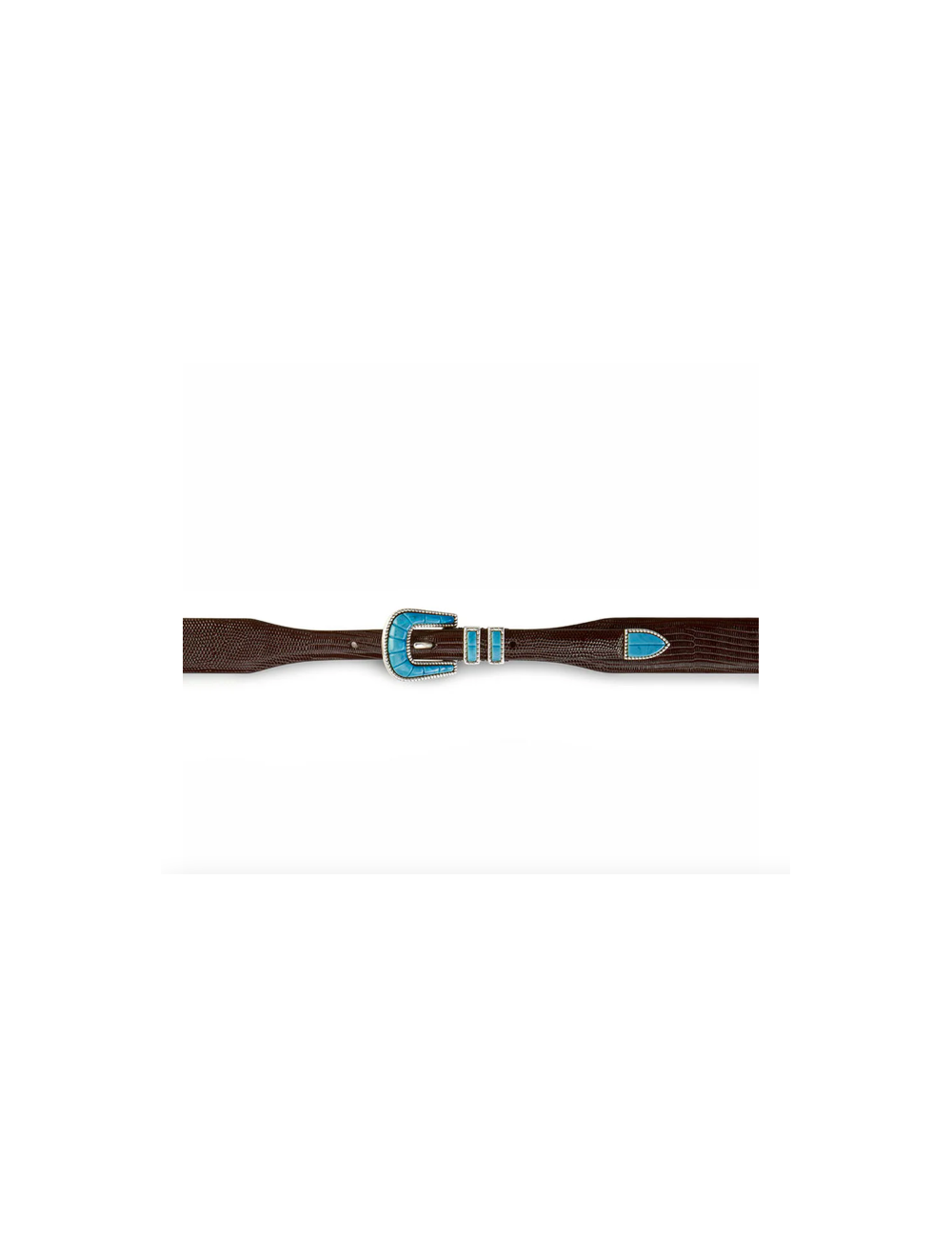 CRAZY COLOR BROWN LIZARD -TURQUOISE