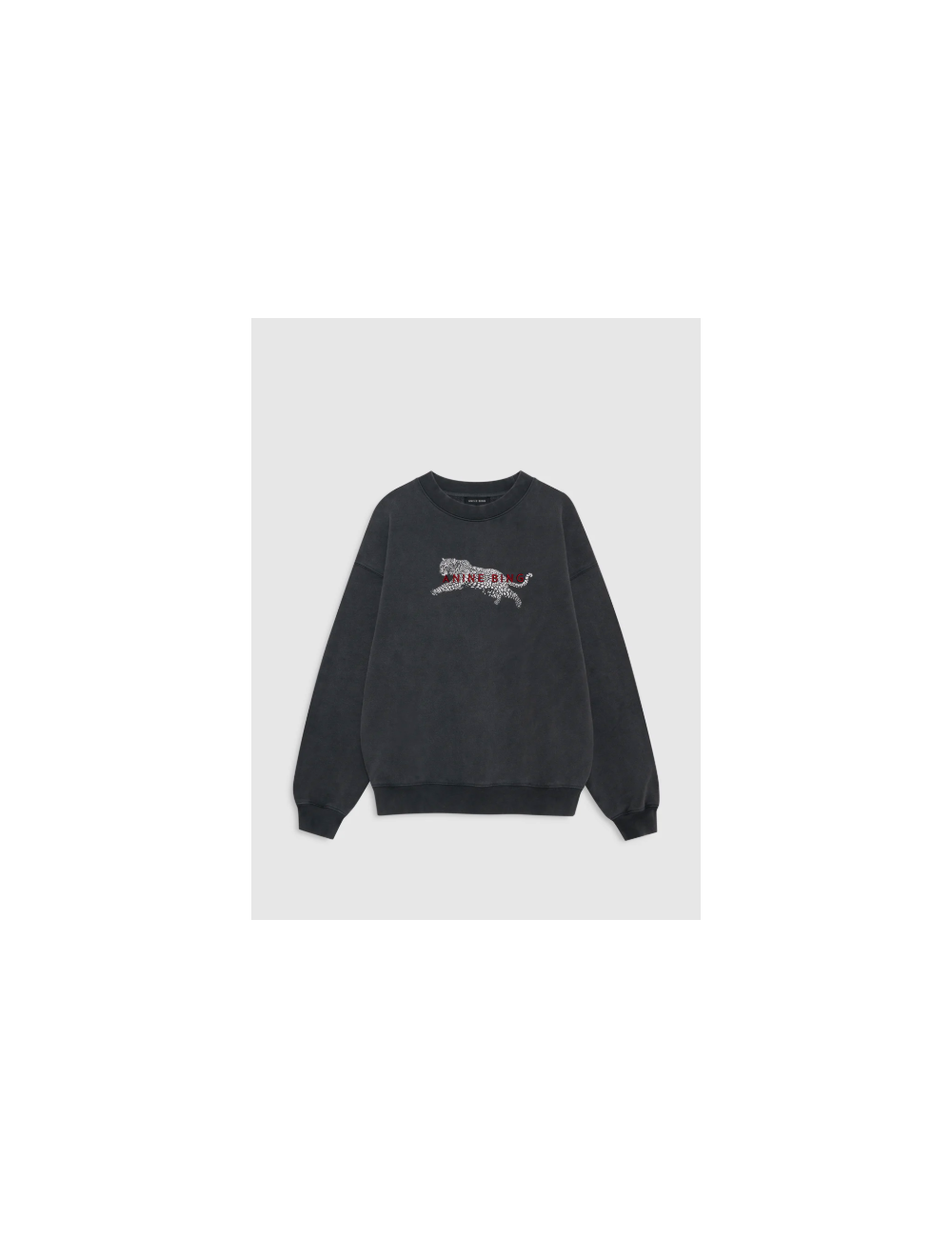 SPENCER SWEATSHIRT LEOPARD WASHED BLACK