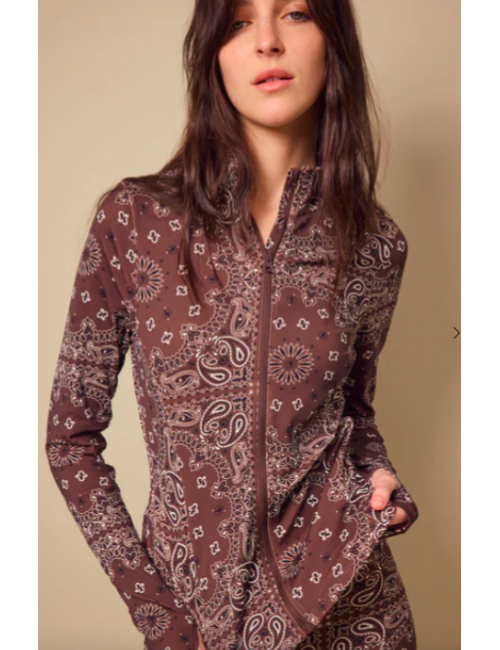 VESTE ZIP YOGA BANDANA CHOCO