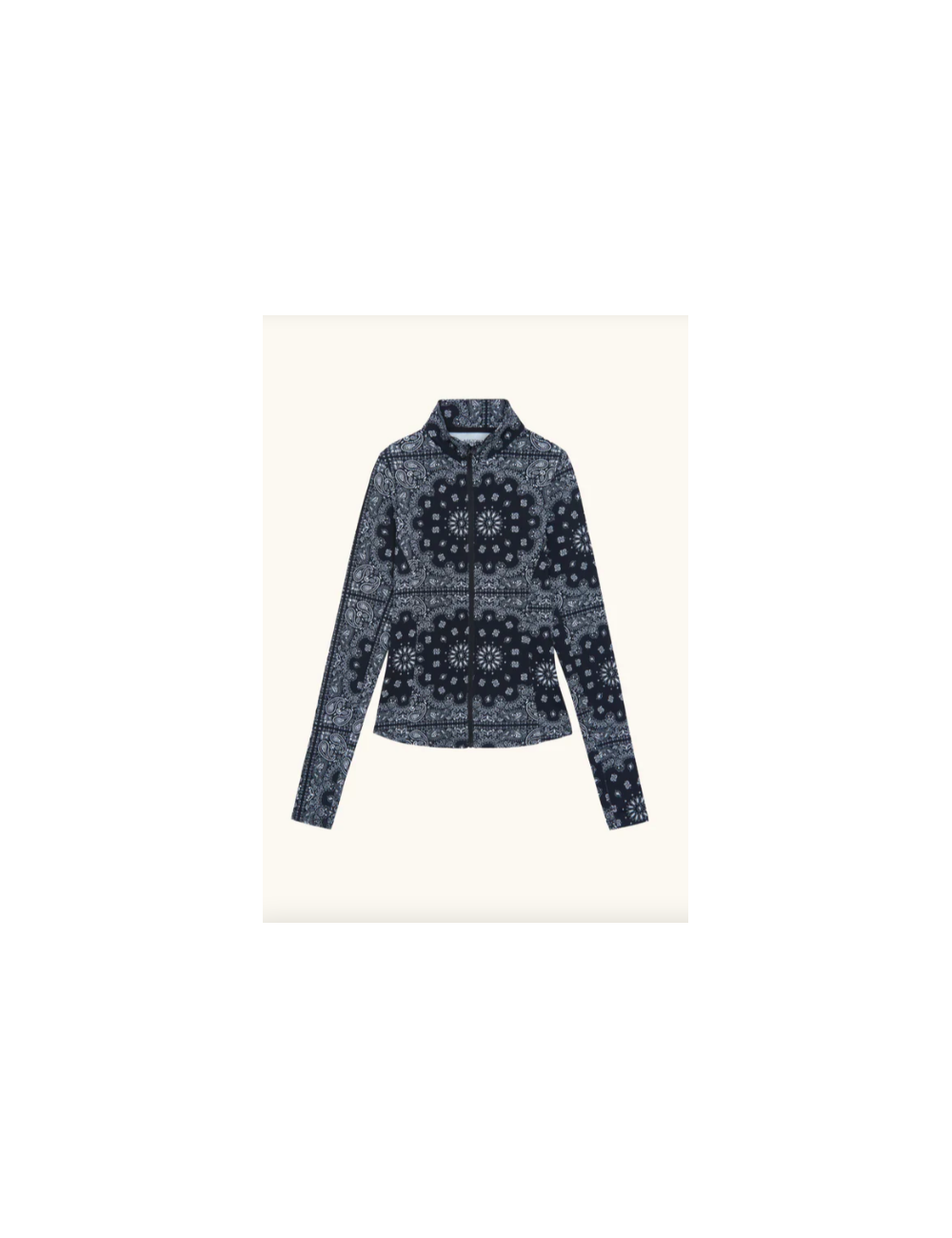 VESTE ZIP YOGA BANDANA NOIRE