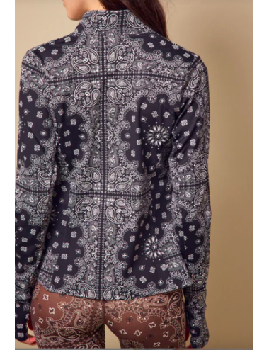 VESTE ZIP YOGA BANDANA NOIRE