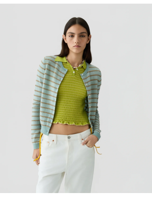PEBBLE STRIPE JANE CARDIGAN