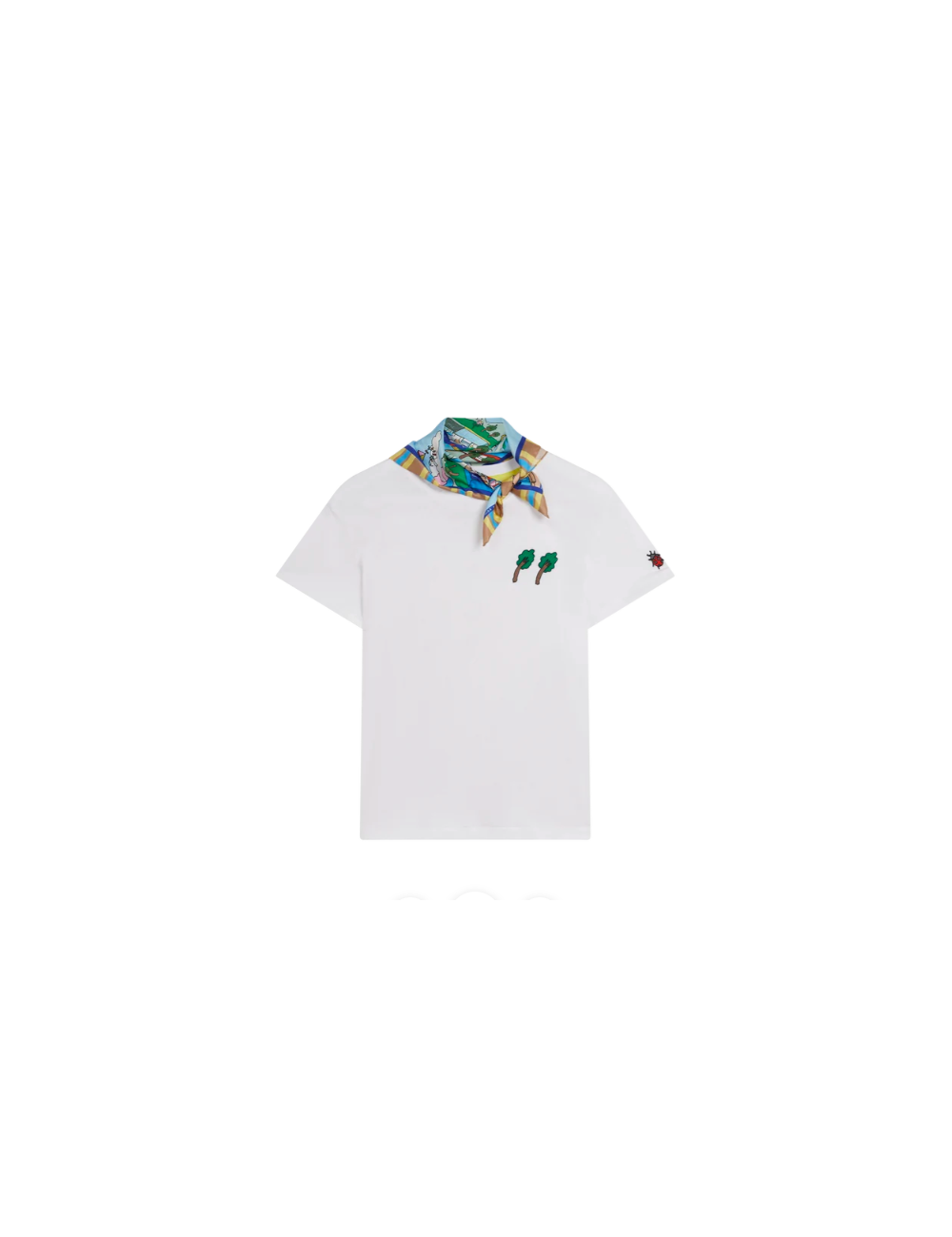 DETACHABLE SCARF TEE WITH EMBROIDERY