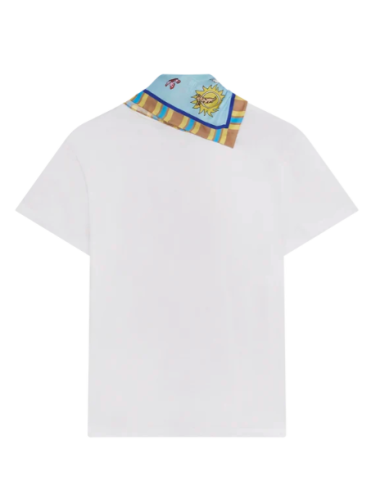 DETACHABLE SCARF TEE WITH EMBROIDERY