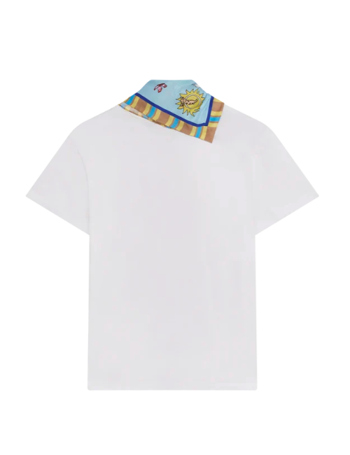 DETACHABLE SCARF TEE WITH EMBROIDERY