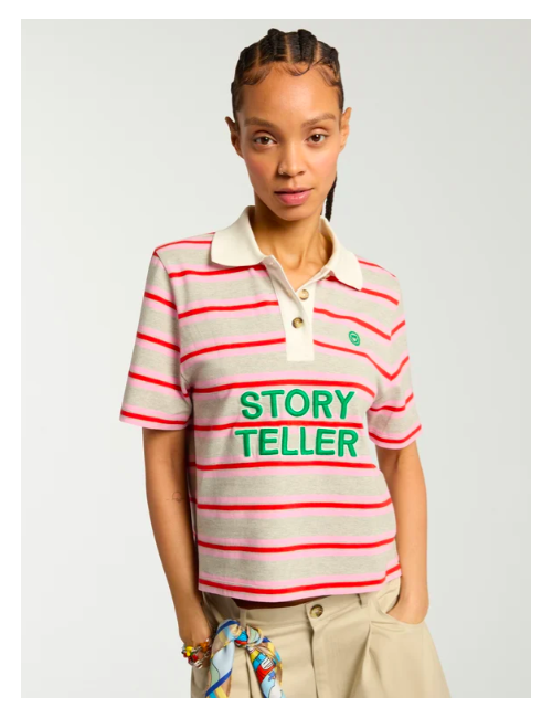 STORYTELLER EMB STRIPED POLO