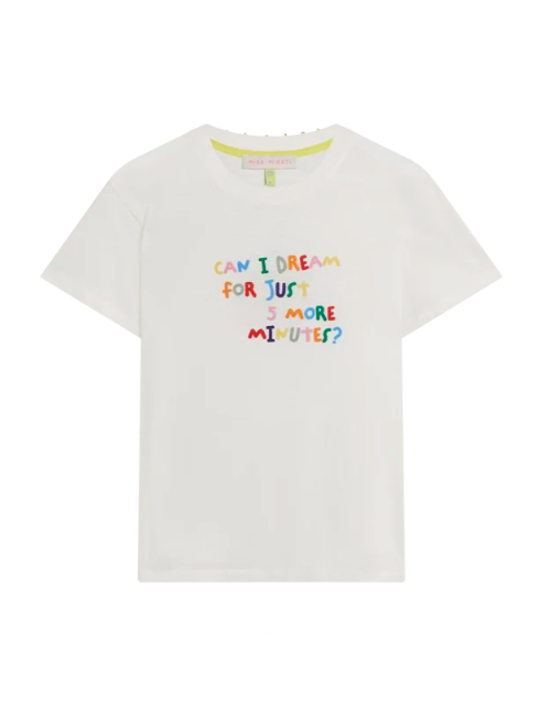 CAN I DREAM EMBROIDERED TEE W/BEAD
