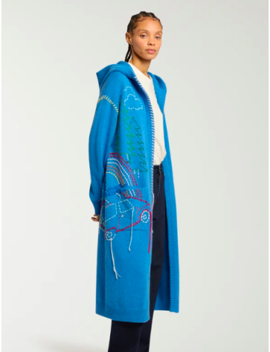 EMBROIDERED LONG CARDIGAN