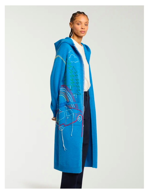 EMBROIDERED LONG CARDIGAN