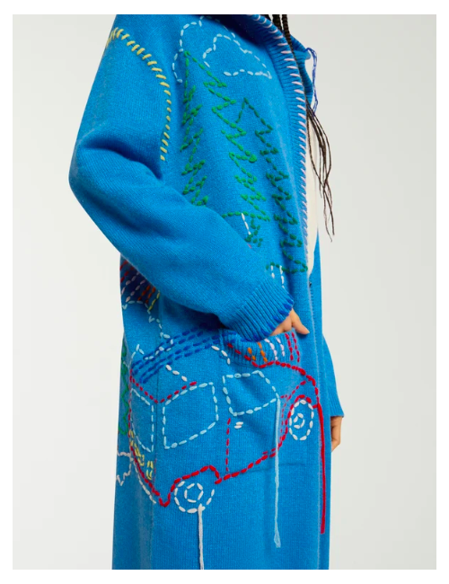 EMBROIDERED LONG CARDIGAN