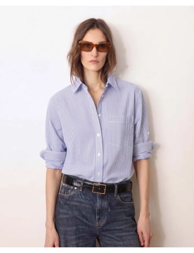 Ericka white blue stripes