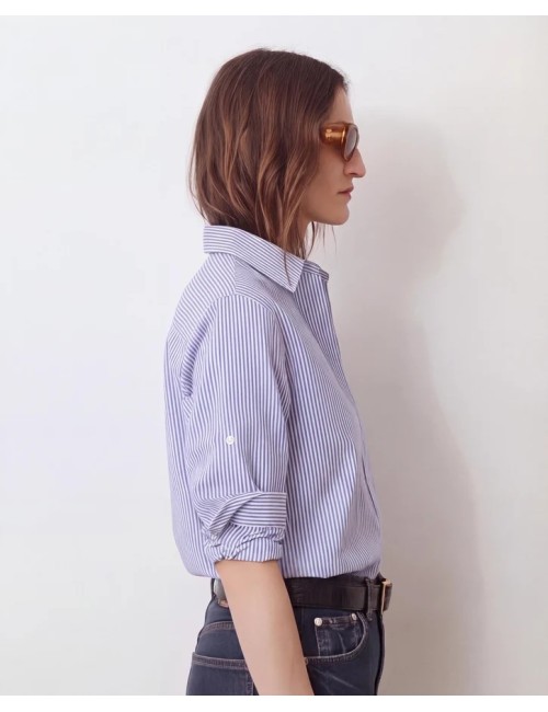 Ericka white blue stripes