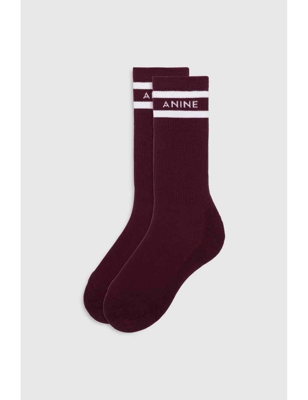 SULLY SPORTY SOCKS BURGUNDY AND WHITE STRIPE