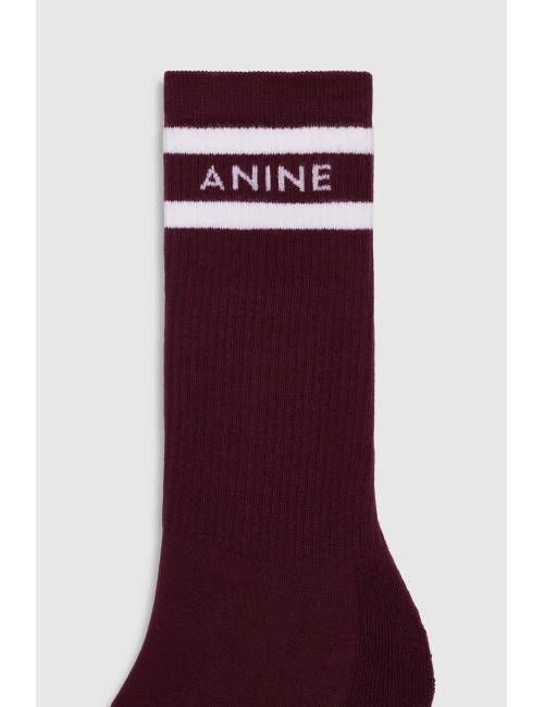 SULLY SPORTY SOCKS BURGUNDY AND WHITE STRIPE