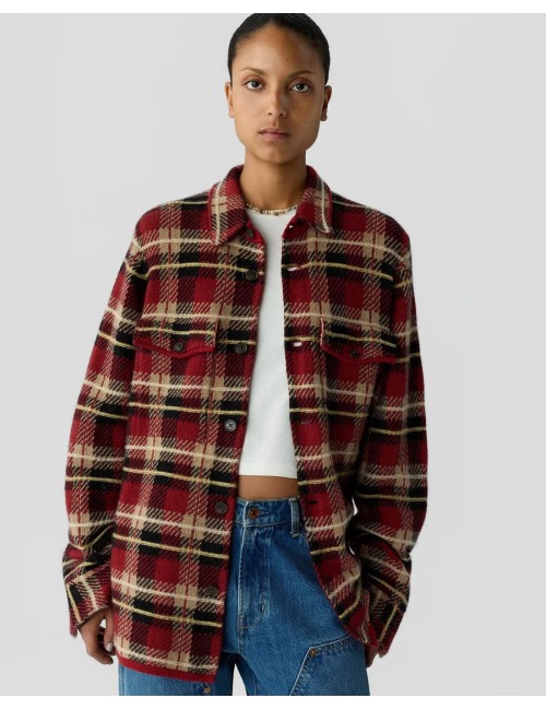PLAID WORK SHIRT CARMINE COMBO
