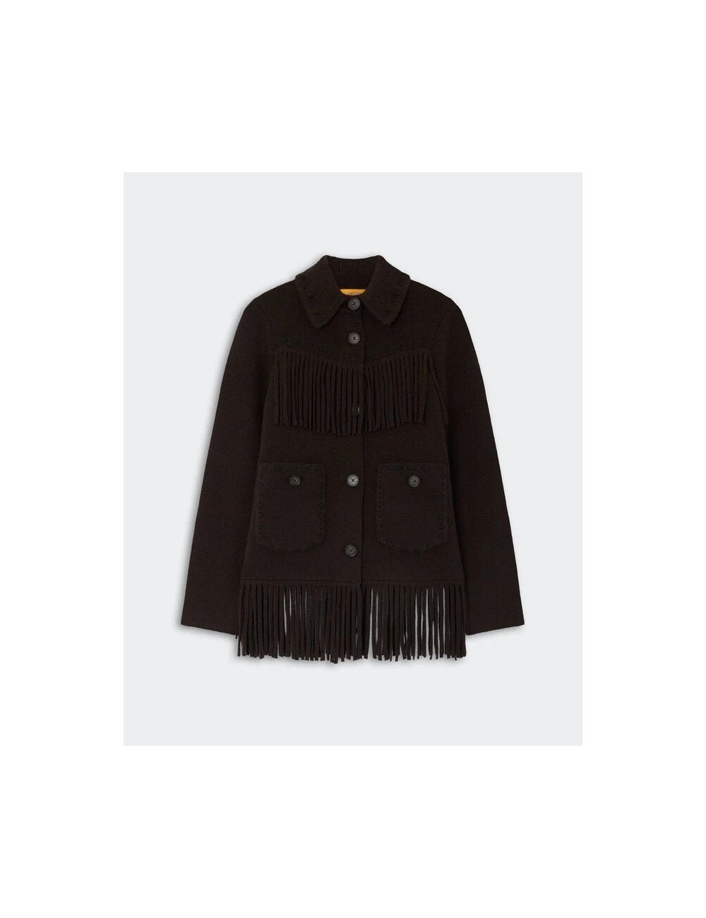 WESTERN FRINGE JACKET BURNT COCOA