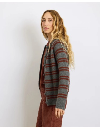 MAXI CARDIGAN MILA STRIPES GREY 21