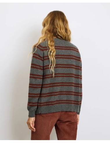 MAXI CARDIGAN MILA STRIPES GREY 21