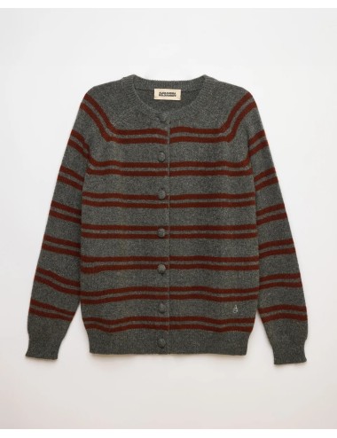MAXI CARDIGAN MILA STRIPES GREY 21