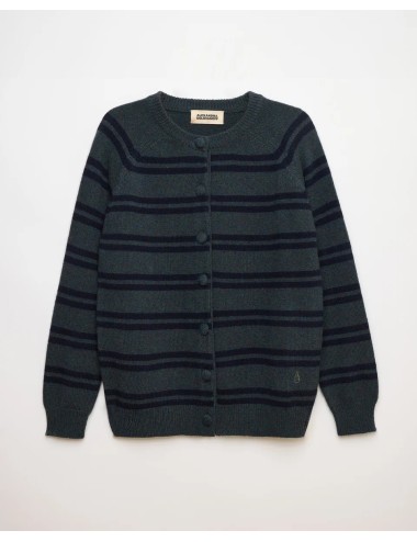 MAXI CARDIGAN MILA STRIPES HUMUS 21