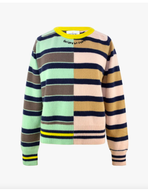 DECALE SWEATER - MINT/ PINK