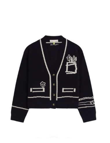 INTERSIA TROMPE L'OEIL CARDIGAN