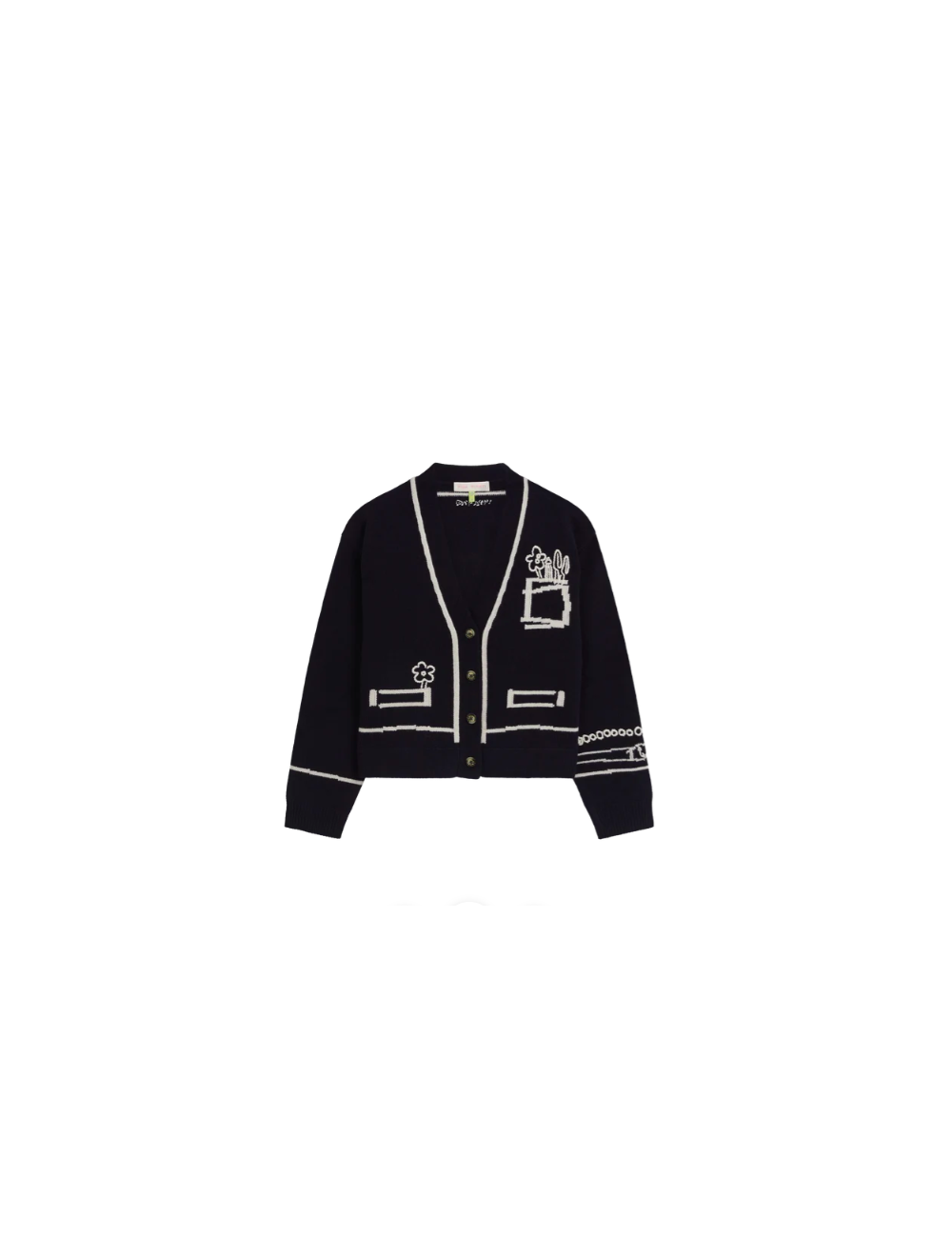 INTERSIA TROMPE L'OEIL CARDIGAN