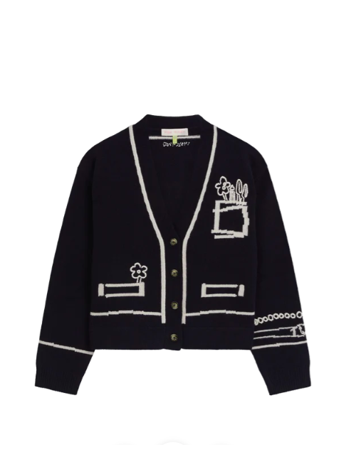 INTERSIA TROMPE L'OEIL CARDIGAN