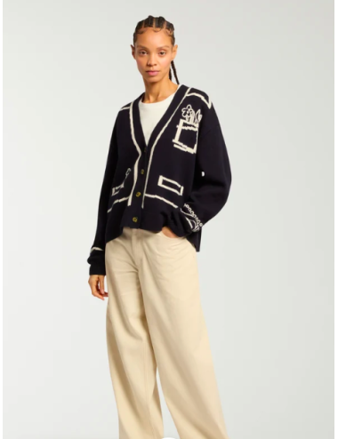 INTERSIA TROMPE L'OEIL CARDIGAN