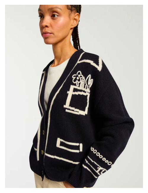 INTERSIA TROMPE L'OEIL CARDIGAN