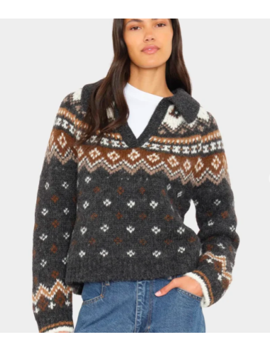 WHISTLER SWEATER CREME CARAMELCardigan en mélange d'alpaga et laine extra-fin Côl chale 55% ALPAGA 24% POLYAMIDE 21% LAINE
