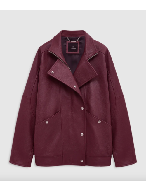 SANDY JACKET BURGUNDY LEATHER