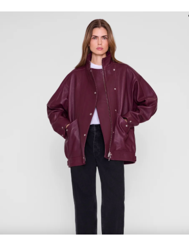 SANDY JACKET BURGUNDY LEATHER