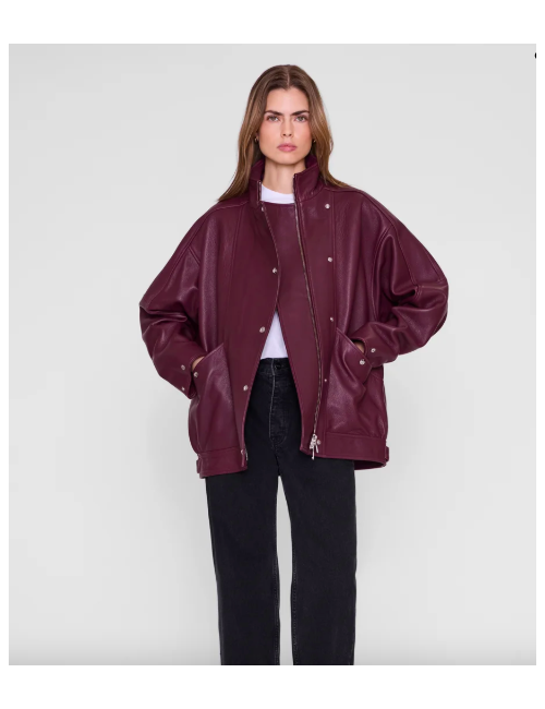 SANDY JACKET BURGUNDY LEATHER