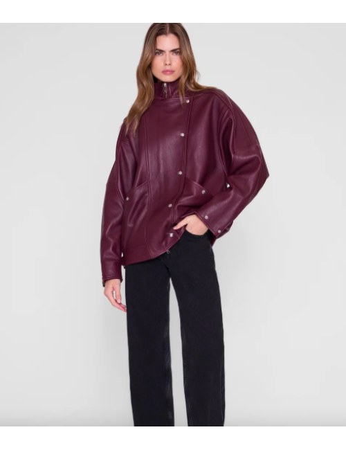 SANDY JACKET BURGUNDY LEATHER