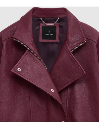 SANDY JACKET BURGUNDY LEATHER