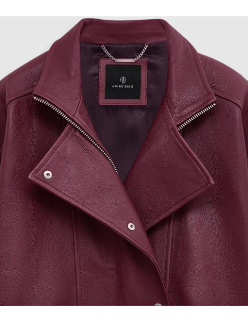 SANDY JACKET BURGUNDY LEATHER