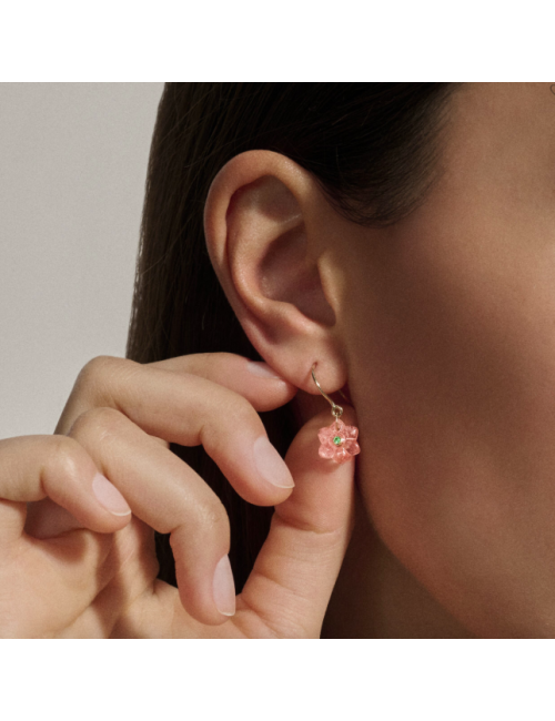 IDA BOUCLE D'OREILLE STRAWBERRY QUARTZ